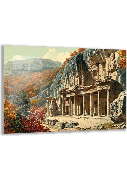 Doğa Manzaralı Cam Tablo - Anadolu - Yatay Motif 03-013