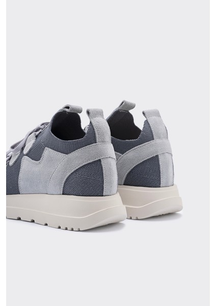 Kardy Açık Mavi Hakiki Süet Deri & Triko Kadın Sneaker