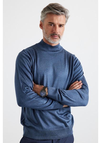 Erkek Büyük Beden Normal Kesim Yarım Balıkçı Yaka Triko Kazak indirimleri