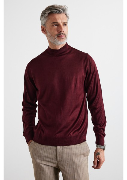 Erkek Büyük Beden Normal Kesim Yarım Balıkçı Yaka Triko Kazak