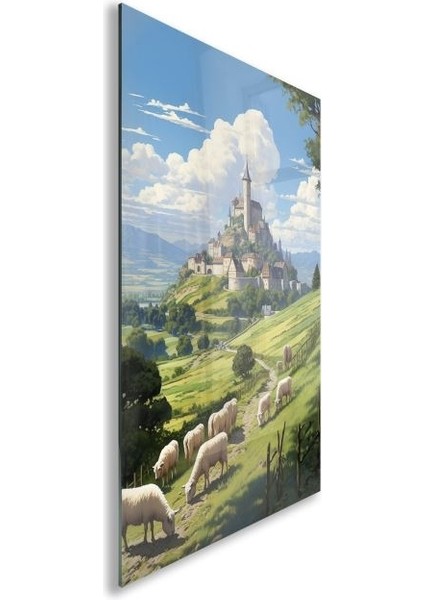 Doğa Manzaralı Cam Tablo - Karışık - Dikey Motif 01-026