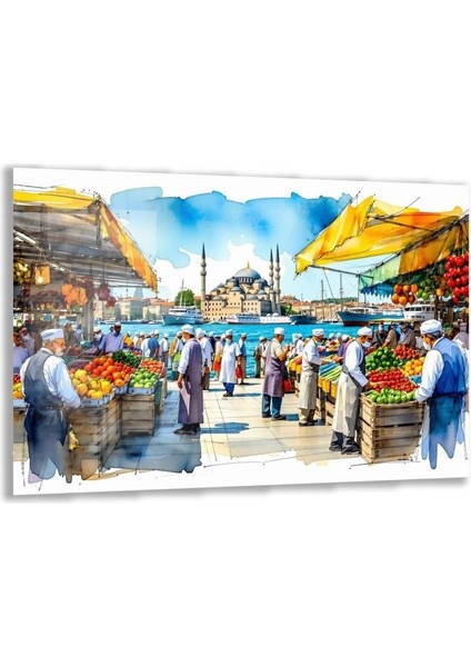 Doğa Manzaralı Cam Tablo - Istanbul - Yatay Motif 02-039