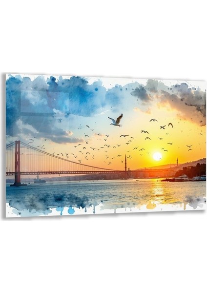 Doğa Manzaralı Cam Tablo - Istanbul - Yatay Motif 02-001