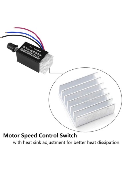 Adet Motor Hız Regülatörü Dc 12 V/24 V 10 A Motor Hız Kontrol Anahtarı Araba Kamyon Fan Isıtıcı Kontrolü (Yurt Dışından)
