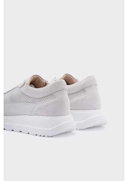 Lady Açık Gri Süet Deri Bağcıksız Kadın Sneaker