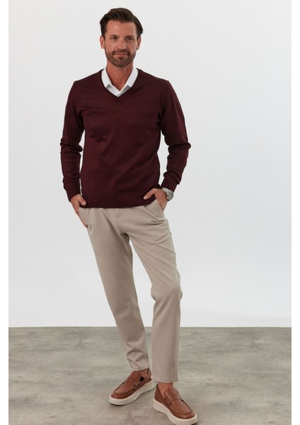 Erkek Büyük Beden Standart Fit Normal Kesim V Yaka Triko Kazak fiyatları