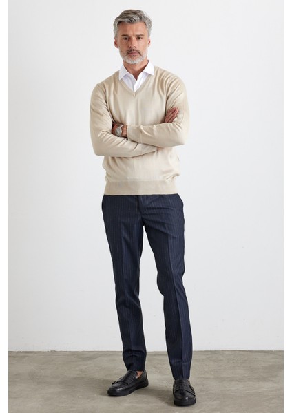 Erkek Büyük Beden Standart Fit Normal Kesim V Yaka Triko Kazak fırsatları