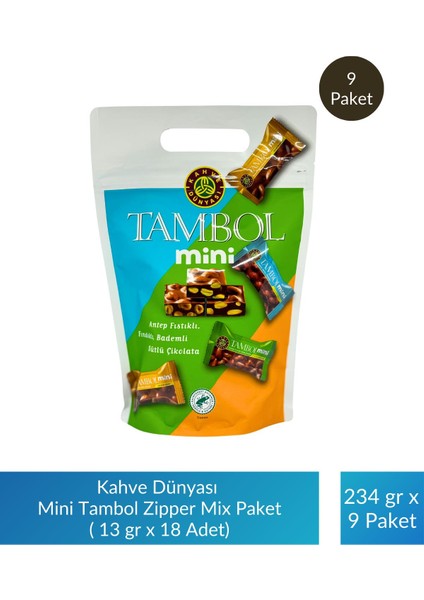 Mini Tambol Zipper Mix Paket 13 gr x 18 Adet x 9 Paket