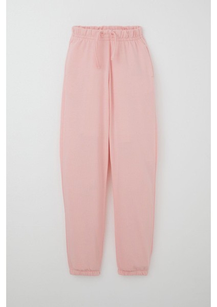 Kız Çocuk Alt Bağcık Aksesuarlı Beli Paçası Lastikli 9-14 Yaş, Pembe