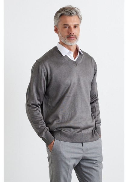 Erkek Büyük Beden Standart Fit Normal Kesim V Yaka Triko Kazak indirimleri