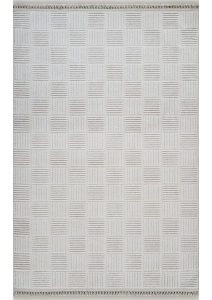 Halı Anemon 6822 Krem Yumuşak Dokulu Iskandinav Motifli Kaymaz Yıkanabilir Modern Halı
