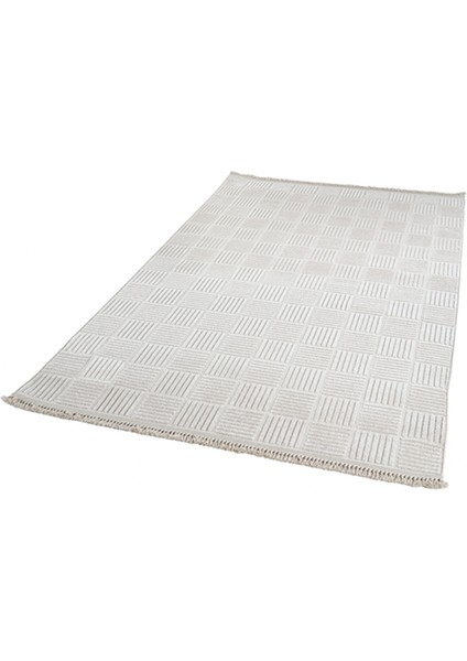 Halı Anemon 6822 Krem Yumuşak Dokulu Iskandinav Motifli Kaymaz Yıkanabilir Modern Halı
