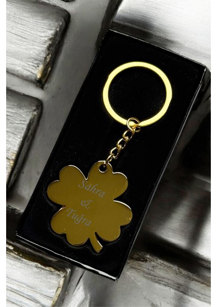 Dört Yapraklı Yonca Metal Anahtarlık Isme Özel fırsatları