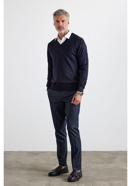 Erkek Büyük Beden Standart Fit Normal Kesim V Yaka Triko Kazak indirimleri