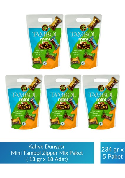 Mini Tambol Zipper Mix Paket 13 gr x 18 Adet x 5 Paket