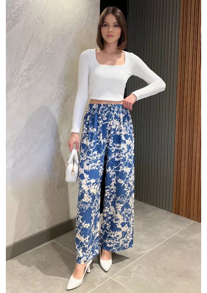 Bel Lastikli Bol Paça Kadın Viskon Yürüyüş Pantolonu fiyatları