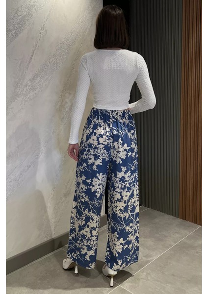 Bel Lastikli Bol Paça Kadın Viskon Yürüyüş Pantolonu modelleri