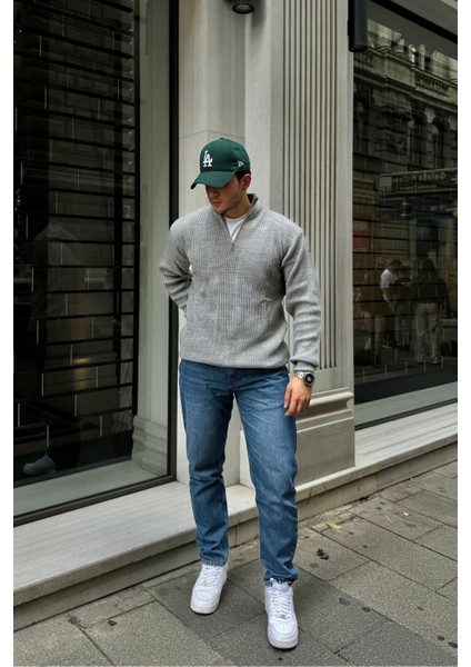 Erkek Yarım Fermuarlı Dik Yaka Kalın Kazak Triko fiyatları