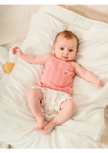 Jakarlı Örmeli Askılı Atlet Şort Bebe Takımı