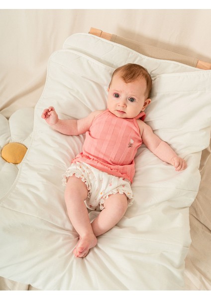 Jakarlı Örmeli Askılı Atlet Şort Bebe Takımı