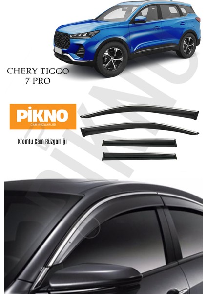 Chery Tiggo 7 Pro Kromlu Cam Rüzgarlığı 4lü