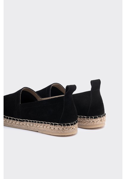 Napoli Siyah Süet Deri Kadın Espadril fırsatları