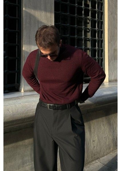 Erkek Yünlü Normal Kalıp Tam Balıkçı Boğazlı Yaka Triko Kazak modelleri