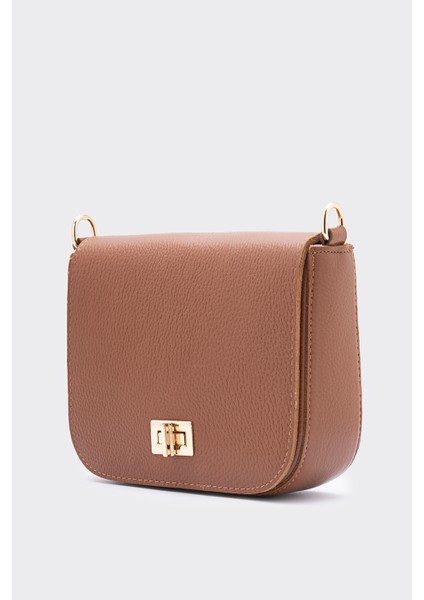 SÇ409 Taba Deri Mini Omuz Askılı Çanta