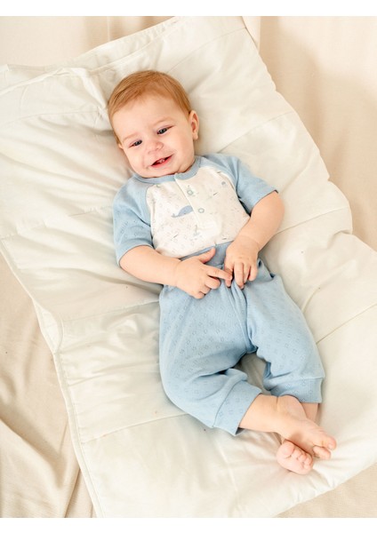Jakarlı Çıtçıtlı Body Patiksiz Alt Erkek Bebe Takımı