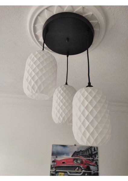3D Design Geometrik Sarkıt Avize 3 Başlıklı Avize Modern E27 Yatak Odası Salon Yemek Odası