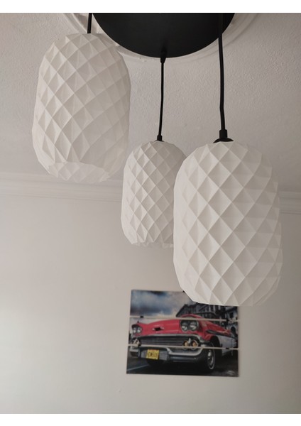 3D Design Geometrik Sarkıt Avize 3 Başlıklı Avize Modern E27 Yatak Odası Salon Yemek Odası
