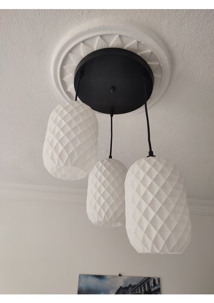 3D Design Geometrik Sarkıt Avize 3 Başlıklı Avize Modern E27 Yatak Odası Salon Yemek Odası