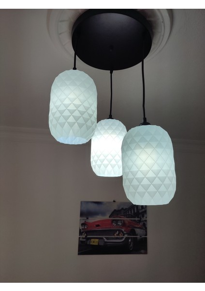 3D Design Geometrik Sarkıt Avize 3 Başlıklı Avize Modern E27 Yatak Odası Salon Yemek Odası