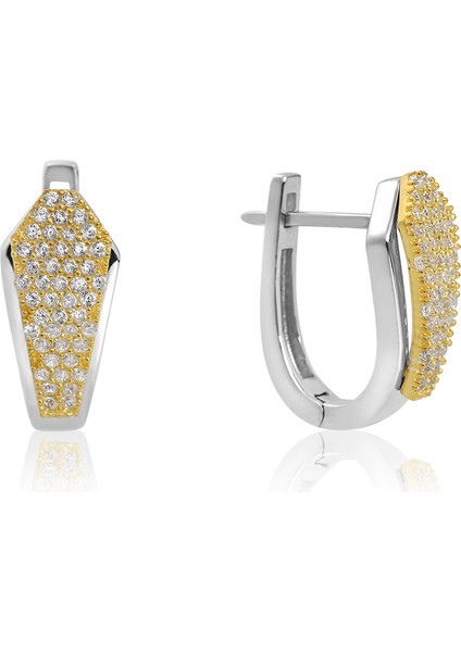 Kadın 925 Ayar Gümüş Zirkon Taşlı Küpe fırsatları