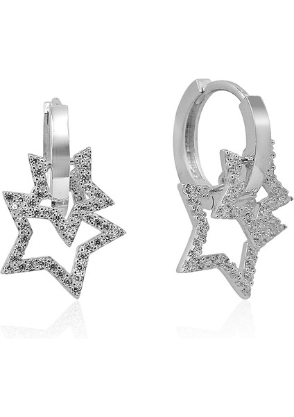 Kadın 925 Ayar Gümüş Zirkon Taşlı Küpe modelleri