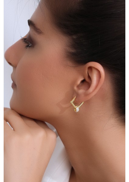 Kadın 925 Ayar Gümüş Zirkon Taşlı Küpe fiyatları