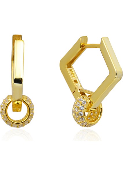 Kadın 925 Ayar Gümüş Zirkon Taşlı Küpe fırsatları