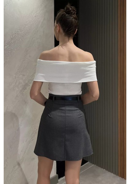Kadın Bel Kemerli Içi Şortlu Pileli Etek modelleri