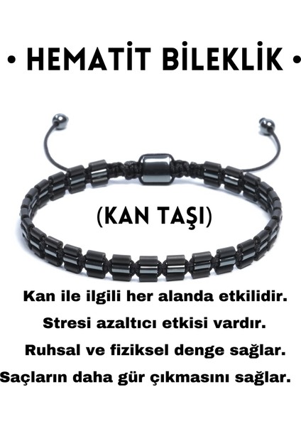 Hematit Bileklik - Nancy Black Bileklik - Tasarım Bileklik - Özel Kesim Ayarlanabilir