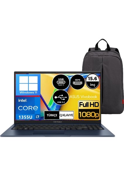 Vivobook 15 X1504VA-NJ426W-P7 I7-1355U 40GB Ram 2tb SSD 15.6" Fhd W11H Dizüstü Bilgisayar