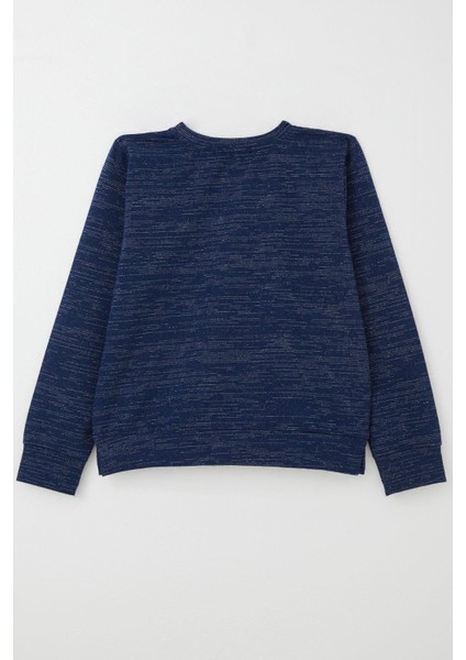 Kız Çocuk Sweatshirt Yazı Baskılı Yıldızlı 9-14 Yaş, Lacivert Melanj fiyatları
