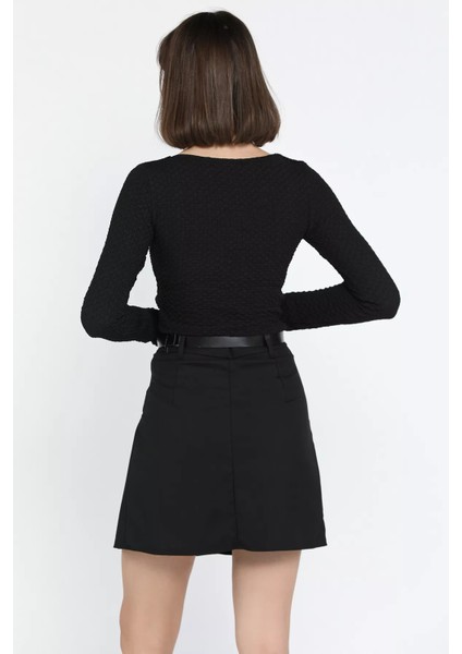 Kadın Bel Kemerli Içi Şortlu Pileli Etek modelleri