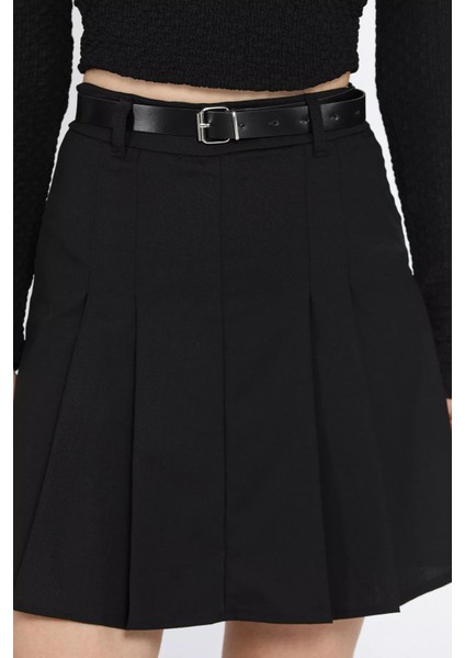 Kadın Bel Kemerli Içi Şortlu Pileli Etek fırsatları