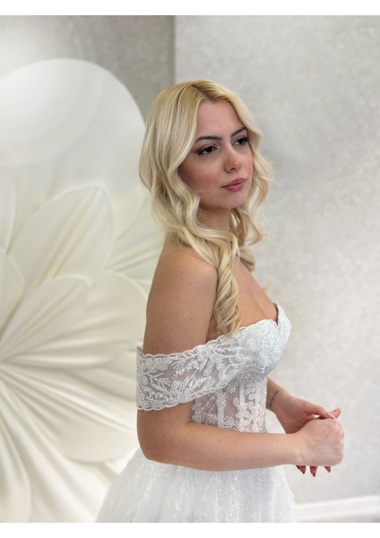 Amanda | Balenli Işleme Dantelli Gelinlik
