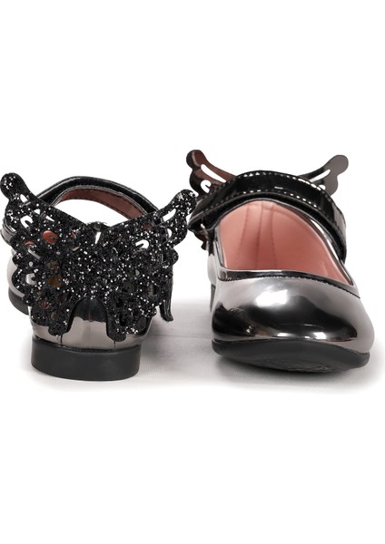 Friga Kelebek Cırtlı Kız Çocuk Babet Ayakkabı Platin fırsatları