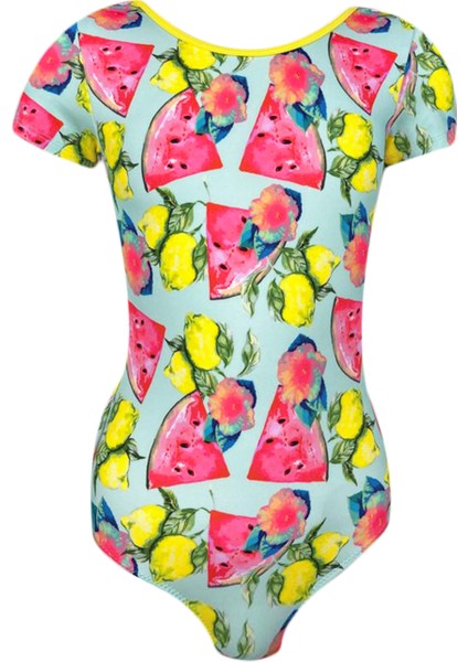 Meyve Desenli Yarım Kol Kız Çocuk Mayo By Nessi Byrd