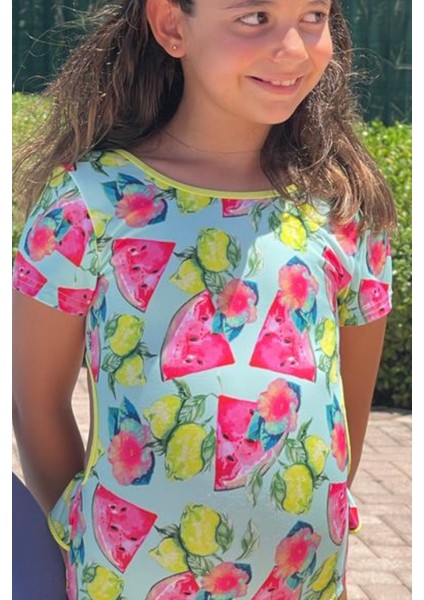 Meyve Desenli Yarım Kol Kız Çocuk Mayo By Nessi Byrd fiyatları