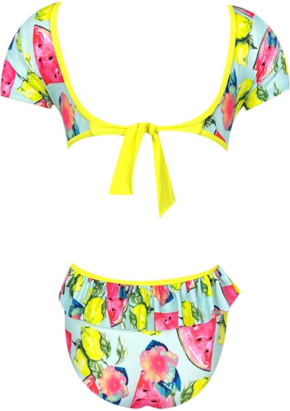Meyve Desenli Yarım Kol Kız Çocuk Mayo By Nessi Byrd fırsatları