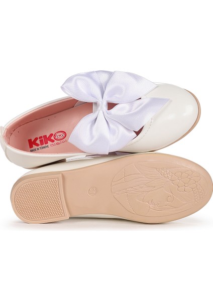 Tari Fiyonk Lastikli Kız Çocuk Babet Ayakkabı Beyaz indirimleri