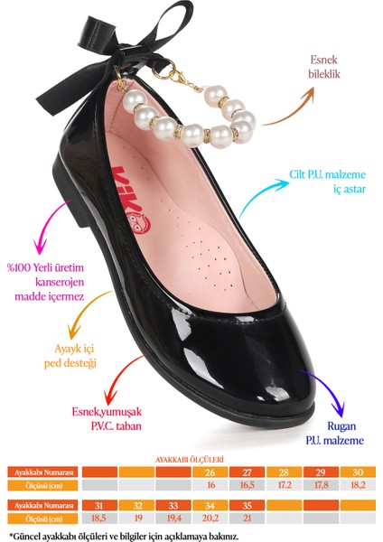 Blanch Incili Lastikli Kız Çocuk Babet Ayakkabı Siyah fiyatları